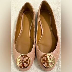 Tory Burch 64092 Benton 2 Quilted Ballet Flat Nappa Leather Goan Sand 7 1/2